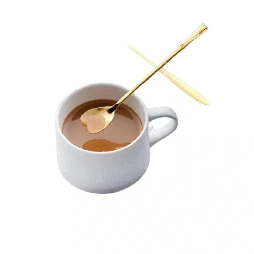 Four Gold Tone Coffee‎ Dessert Spoons 5”